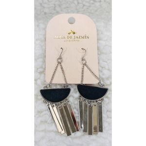 Black and Silver Chandelier Earrings